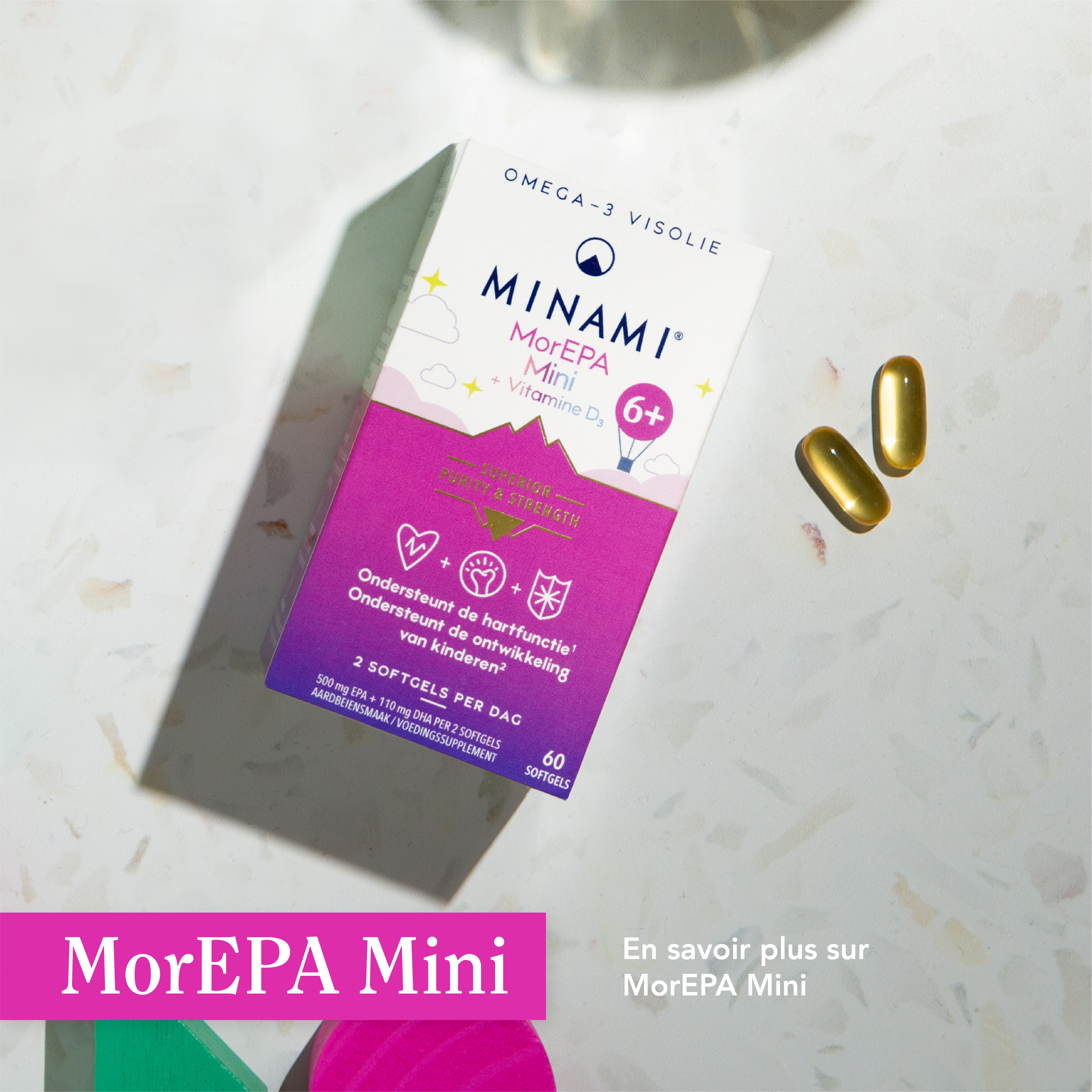 Minami MorEPA Mini avec vitamine D3 pour les enfants de plus de 6 ans